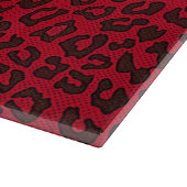 Stippled Cranberry Red Leopard Print Schneidebrett (Ecke)