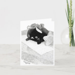 Stippled Kitty Personalisiert Grußkarte Feiertagskarte