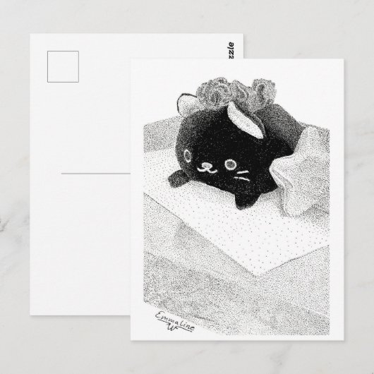 Stippled Kitty Postcard Postkarte (Vorne/Hinten)