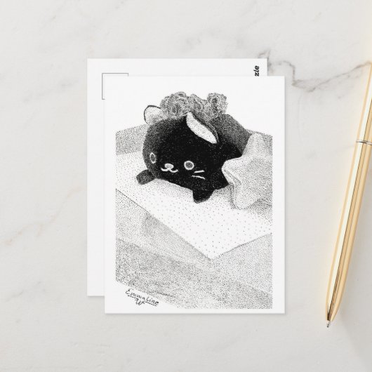 Stippled Kitty Postcard Postkarte (Vorderseite/Rückseite Beispiel)