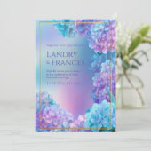 Stippled Lavender Hydrangea Watercolor Gold Frame Einladung (Stehend Vorderseite)