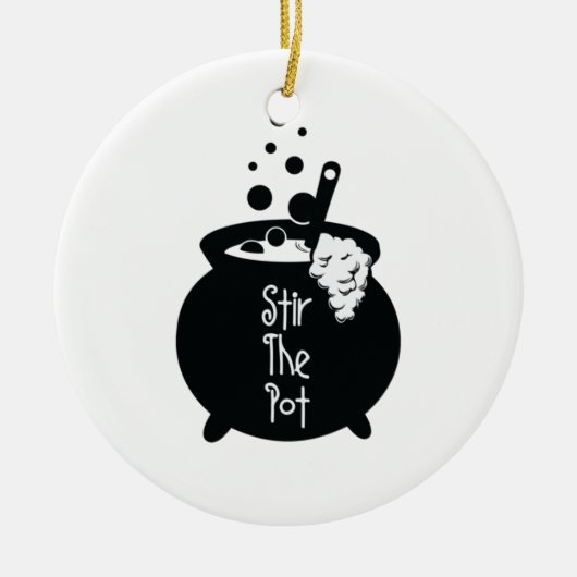 Stir the Pot - Hexe Cauldron Keramik Ornament (Vorne)