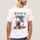 "Stir the Pot" Spooky Skeleton & Cauldron T-Shirt (Vorderseite)