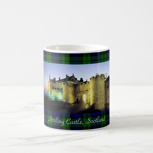 Stirling Castle Illuminated Tartan Border Kaffeetasse (Mittel)