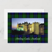 Stirling Castle Illuminated Tartan Border Postkarte (Vorne/Hinten)