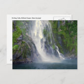 Stirling Falls, Milford Sound, NZ Postcard Postkarte (Vorne/Hinten)