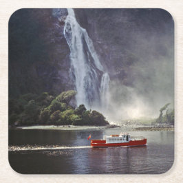 Stirling fällt in Milford Sound - Neuseeland Rechteckiger Pappuntersetzer