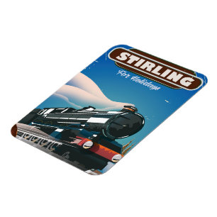 Stirling Schottland Vintage-Zugposter. Magnet