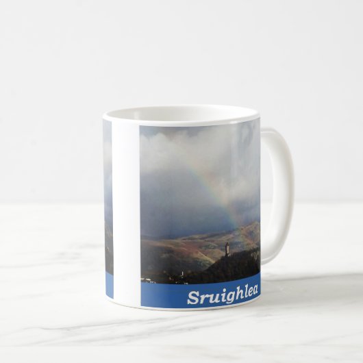 Stirling | Sruighlea Regenbogen über Wallfahrtskir Kaffeetasse (VorderseiteRechts)