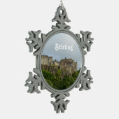 Stirlings-Schloss Schottland Schneeflocken Zinn-Ornament (Links)