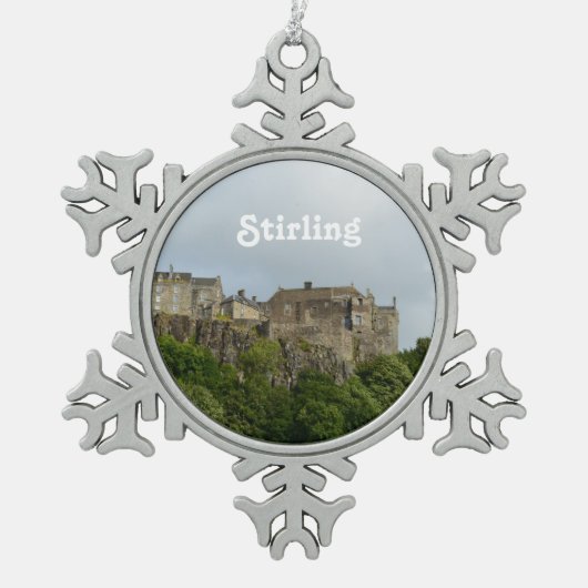 Stirlings-Schloss Schottland Schneeflocken Zinn-Ornament (Vorderseite)