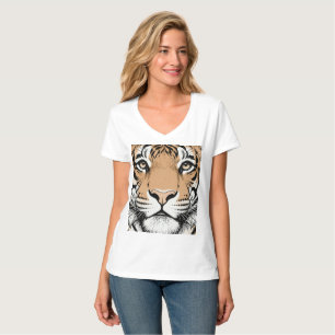 Stirnrunzelndes Tigergesicht, Tiger T-Shirt