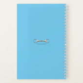 Stirrup Irons & Riding Crop Blue Medium Reittier Notizblock (Rückseite)