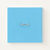 Stirrup Irons & Riding Crop Blue Square Reittier Notizblock (Rückseite)