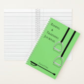 Stirrup Irons & Riding Crop Lime Green Reittier Notizblock (Innen)