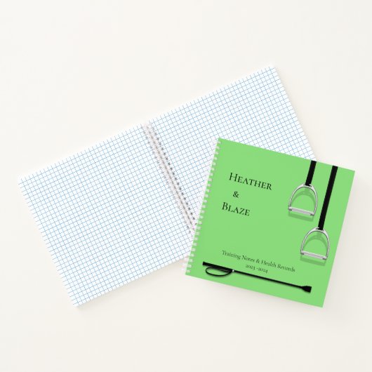 Stirrup Irons & Riding Crop Limon Square Reittiere Notizblock (Innenseite)