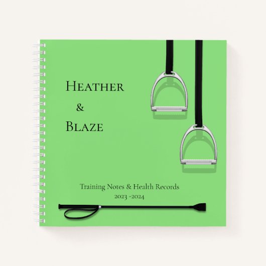 Stirrup Irons & Riding Crop Limon Square Reittiere Notizblock (Vorderseite)