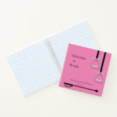 Stirrup Irons & Riding Crop Pink Square Reittier Notizblock (Innenseite)