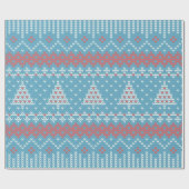 Stitch 10 Weihnachtsbaumen Blue ID208 Geschenkpapier (Flach)