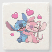 Stitch &amp; Engel Valentine 1 Steinuntersetzer (Vorderseite)