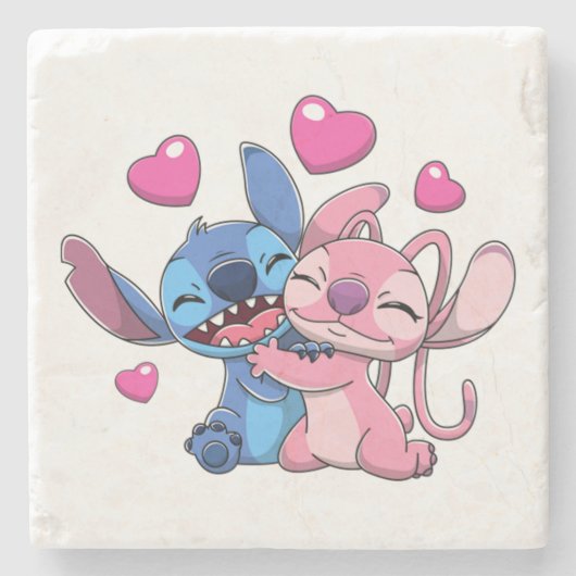Stitch & Engel Valentine 1 Steinuntersetzer (Vorderseite)