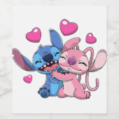Stitch &amp; Engel Valentine 1 Weinetikett (Einzelnes Label)