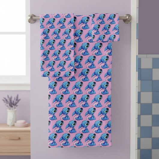 Stitch Badehandtuch-Set Badhandtuch Set