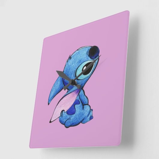 Stitch Clock Quadratische Wanduhr (Winkel)