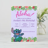 Stitch-Geburtstagseinladung Einladung (Stehend Vorderseite)