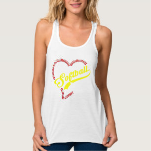 Stitch Heart Softball Mama Personalisiert Black Ta Tank Top