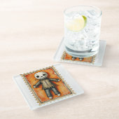 Stitch & Shadow Halloween Glasuntersetzer (Schrägansicht)