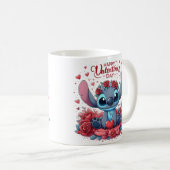 Stitch Valentinstag Kaffeetasse (VorderseiteRechts)