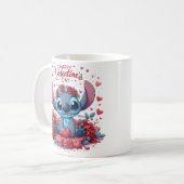 Stitch Valentinstag Kaffeetasse (Vorderseite Links)
