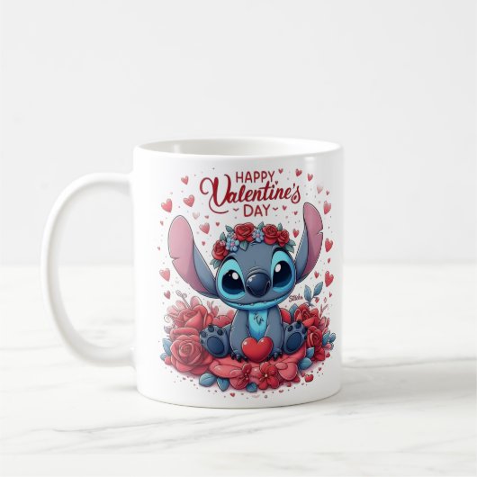 Stitch Valentinstag Kaffeetasse (Links)
