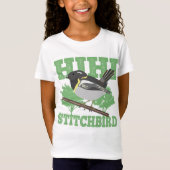 Stitchbird Hihi New Zealand Bird T-Shirt (Vorderseite)