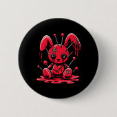 Stitched Bunny Rabbit Pastel Goth Anime Kawaii Got Button (Vorderseite)