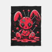 Stitched Bunny Rabbit Pastel Goth Anime Kawaii Got Fleecedecke (Vorderseite)
