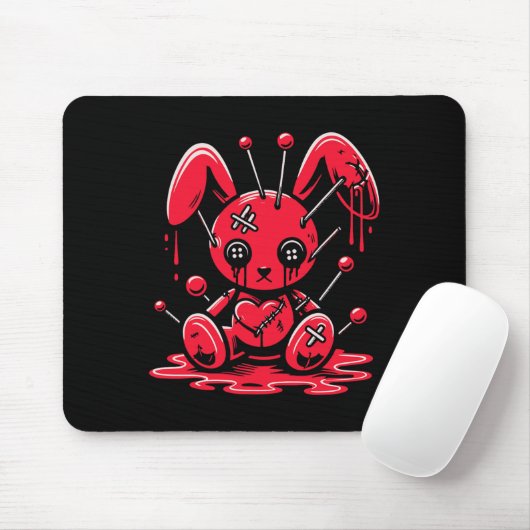 Stitched Bunny Rabbit Pastel Goth Anime Kawaii Got Mousepad (Mit Mouse)
