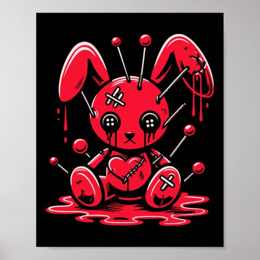 Stitched Bunny Rabbit Pastel Goth Anime Kawaii Got Poster (Vorne)