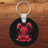 Stitched Bunny Rabbit Pastel Goth Anime Kawaii Got Schlüsselanhänger (Vorderseite)