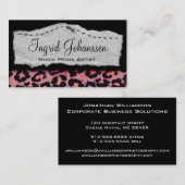 Stitched Collage Einzigartige Leopard-Visitenkarte Visitenkarte (Vorne/Hinten)