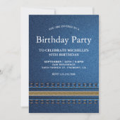 Stitched Denim Zipper Jeans Birthday Party Einladung (Vorderseite)
