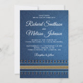 Stitched Denim Zipper Jeans Weditation Einladung (Vorderseite)