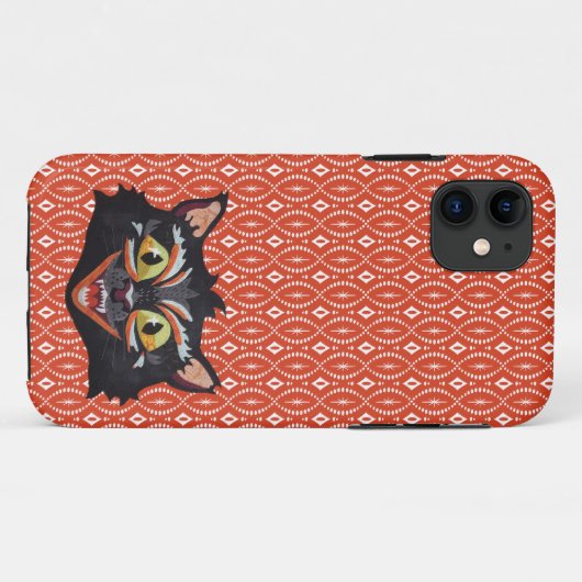 Stitched Halloween Cat Case-Mate iPhone Hülle (Rückseite (Horizontal))
