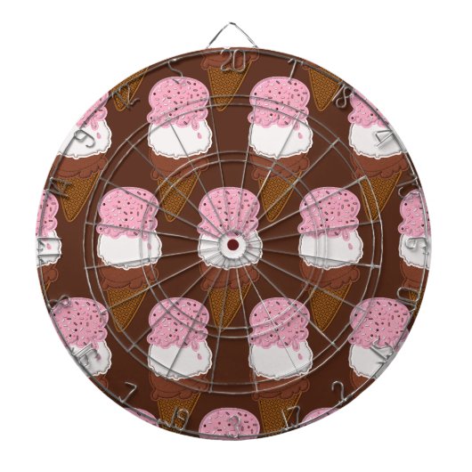 Stitched-Neapolitan-Ice-Cream-Cones-2-DART-BOARD Dartscheibe (vorne)