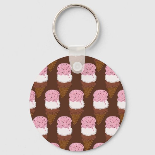 Stitched-Neapolitan-Ice-Cream-Cones-2-KEY CHAIN Schlüsselanhänger (Vorderseite)