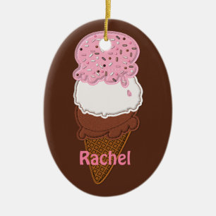 Stitched-Neapolitan-Ice-Cream-Cones-2-Ov ORNANAMEN Keramik Ornament