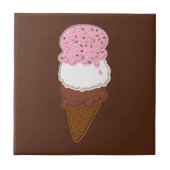 Stitched-Neapolitan-Ice-Cream-Cones-2-Sq TILE Fliese (Vorderseite)