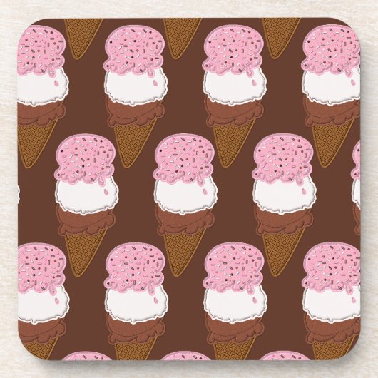 Stitched-Neapolitan-Ice-Cream-Cones-2-UNTERSETZER Untersetzer (Vorderseite)