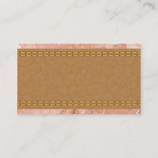 Stitched Tan Leather | Marmor Visitenkarte (Rückseite)
